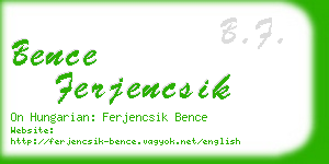 bence ferjencsik business card